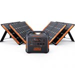 Jackery Solar Generator 1500, 1800W Generator Explorer 1500 and SolarSaga 100W with 3x110V/1800W AC Outlets, Solar Mobile Lithium Battery Pack for Outdoor RV/Van Camping, Overlanding (Solar Generator 1500 400W)