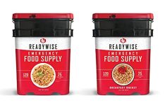 ReadyWise Long Term Emergency Food Supply, Breakfast and Entree Variety (2 Buckets- Total of 240 Servings)