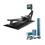 Hydrow Wave Rowing Machine with 16" HD Touchscreen + Under Machine Floor Protector Mat + On The Mat Workout Kit – Hydrow Membership Sold Separately