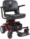 Golden Technologies New LiteRider Envy Power Wheelchair, Red, 20-Inch Seat